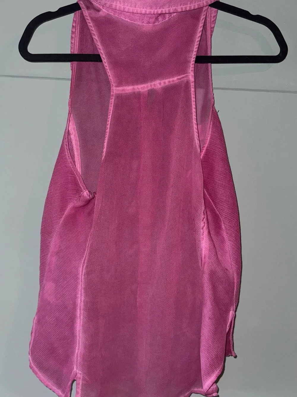 Free People Sleeveless Button Front Sheer Pink Tank Top Blouse - Picture 4 of 4